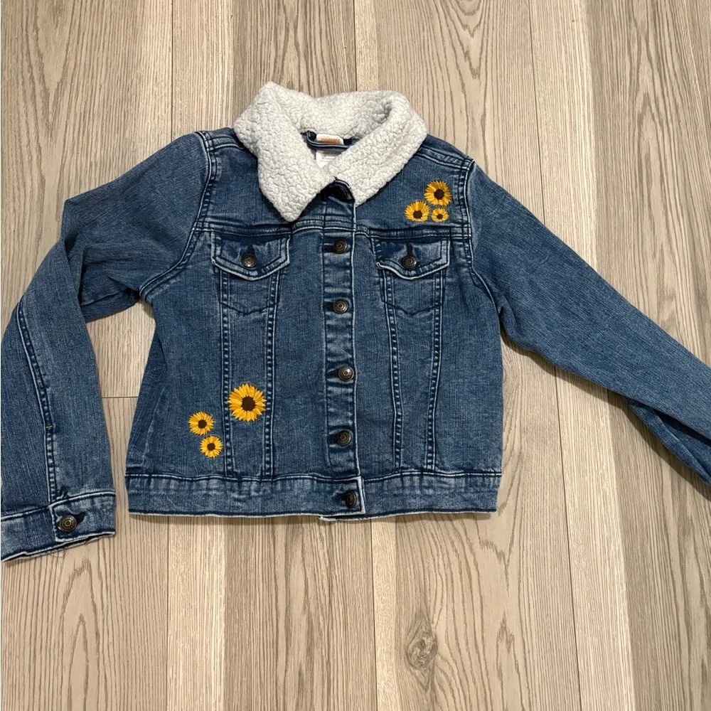 Gymboree Embroidered Sunflower Denim Jacket Size 8